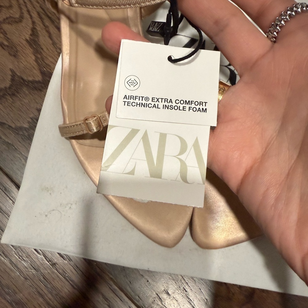 Zara nude strappy Heels with Modern Minimalist Straps - Picture 3 of 11